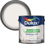 Dulux Quick Dry Satinwood Paint 2.5L Pure Brilliant White for Wood & Metal