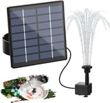 1,5W Fontaine Solaire DIY Fontaine Solaire Exterieure de Jardin avec 3m Câble Améliorée Pompe Solaire avec 6 Buses pour Etangs, Bains d'oiseaux,Patio,Décoration Exterieur