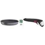 Tefal Ingenio Natural Force Poêle 28 cm, Empilable, Antiadhésive, Induction, Fabriqué en France L3960602 & Ingenio Poignée amovible noire, Empilable, Amovible, Verrouillage sécurité