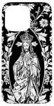 Coque pour iPhone 15 Pro Max White Art Deco Floral Jesus Is King Bible Religieux