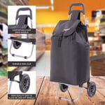 Hoppa 2 Wheel Folding Lightweight Shopping Trolley Mobility Cart Case Bag Black