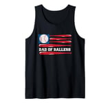 Mens Dad of Ballers American Flag Funny Baseball Papa Fathers Day Tank Top