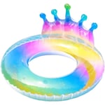 Bouée de bain gonflable pour enfants, anneau flottant transparent à paillettes arc-en-ciel, tube de bouée gonflable pour enfants, piscine, sports