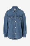 Gina Tricot - Jeansskjorta Oversize Denim Shirt - Blå