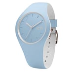 ICE-WATCH - Ice Duo White Sage - Montre Bleue pour Femme avec Bracelet en Silicone - 001489 (Small)