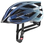 uvex i-vo - Lightweight All-Round Bike Helmet for Men & Women - Individual Fit - Upgradeable with an LED Light - Deep Space - Aqua - 52-57 cm