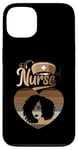 Coque pour iPhone 13 Afro Black Nurse Mélanine Afro-Américaine Drôle Infirmière