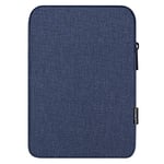 MoKo Housse de Protection Tablette de 7-8" Compatible avec iPad Mini (6th Gen) 8.3" 2021/ iPad Mini 5/4/3/2/1, Sacoche Manche à Fermeture Éclair Mince Léger en Lin et Coton, Marine Bleu