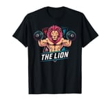 Funny Lion Lifting Weights Gym Workout Animal Fitness Lion T-Shirt