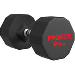 PROIRON Haltères Caoutchouc sans Odeur, Poids en Acier Musculation Fitness pour Homme et Femme avec Barre Chromée antidérapante, Haltères Courts 3 5 8 10 12 16 20 24 kg Noir (Paire ou Simple)