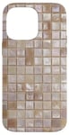 Coque pour iPhone 14 Pro Max Motif mosaïque beige crème Y2K ton neutre