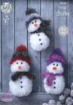 King Cole Tinsel Chunky Easy Knit Knitting Pattern Snowman Christmas Toys 9030