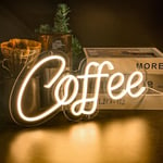 Kaffe LED Neon Skylt, Varm Vit Neon Skylt för Väggdekor, USB-driven Ljusskylt med Strömbrytare för Café, Bar, Kök, Restaurang, Heminredning