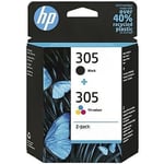 195161166969 HP 305 2-Pack Tri-color/Black Original Ink Cartridge Hewlett-Packar