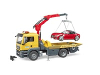 Bruder Man Tgs Tow Truck With Bruder Roadster Toy