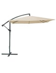 Parasol déporté carré beige 250x250 cm