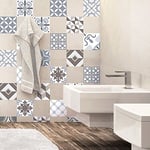 24 Stickers adhésifs carrelages | Sticker autocollant Carrelage - Mosaïque carrelage mural salle de Bain et Cuisine | Carrelage Adhésif - Portugais - 10 x 10 cm - 24 Pièces