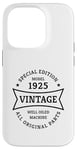 Coque pour iPhone 14 Pro Vintage 100e anniversaire Né en 1925 Vintage 100 ans Cadeau