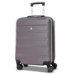 Aerolite 55x40x20cm Ryanair Priorité Taille maximale Eco 40L ABS Valise Bagage à Main Bagage Cabine Rigide légere 55x40x20 à 8 roulettes avec Serrure TSA (Gris)