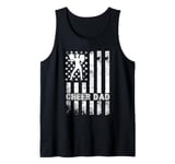 Cheer Dad Cheerleading American Flag Fathers Day Cheerleader Tank Top