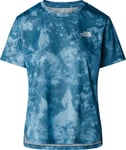 The North Face Women's Flex Printed T-Shirt Mallard Blue Micro Halfdome Print, L