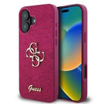 Coque pour iPhone 16 - Guess Glitter Fixed Big 4G (GUHCP16SHG4SGU) - Purple