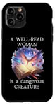 Coque pour iPhone 11 Pro A Well Read Woman is a Dangerous Creature Floral Book Reader