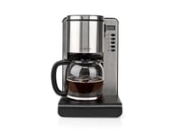 Nedis Kacm280eal, Droppande Kaffebryggare, 1,5 L, Malat Kaffe, 1000 W, Gjuten Aluminium, Svart