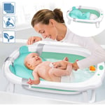 Baignoire Pliable pour Bébé avec Coussin de Bain Bassin de Douche Portable, Ergonomique, Antidérapante, Ultra Compacte, pour Nouveau-né, Bébés de 0