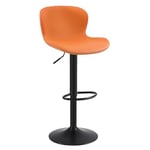 Youhauchair Tabouret Bar, Tabouret de Bar Réglable en Hauteur en Cuir PU, Chaise de Bar avec Dossier et Repose-Pieds, Chaise Haute Cuisine Pivotant, Moderne, Orange