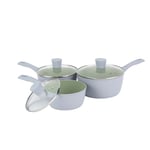 Salter Earth Saucepan Set 3-PC 16/18/20cm with Lids Non-Stick Ceramic PFAS-Free