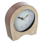 DRW Horloge de Table en métal et Bois Naturel 14c5c16 cm