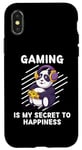 Coque pour iPhone X/XS Le jeu Kawaii Panda est mon secret pour trouver le bonheur