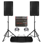 Vonyx VSA10BT 10" Complete PA Speaker System with VM-KG08 Music Mixer