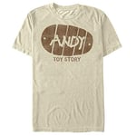 Disney Men's Toy Story Andy Boot Graphic T-Shirt, Cream, S