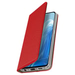 Folio Case for Oppo Reno 8 Lite 5G Magnetic Cover Card-holder Stand Feature Red