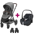 Maxi Cosi Pack poussette duo Oxford + coque Pebble 360 pro Essential Black