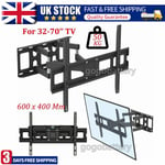 Double Arms TV Wall Bracket Mount Swivel Tilt for 30 40 43 49 50 55 60 70" inch