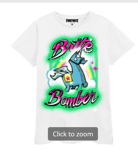 Fortnite Brite Bomber Airbrush T-Shirt, L White Official Fortnite Shirt