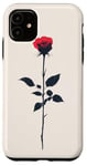 Coque pour iPhone 11 Rose Minimaliste Art Floral Botanique Vintage