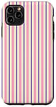 Coque pour iPhone 11 Pro Max Rose violet rayé esthétique girly preppy pastel rayures