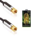 7.5m High Quality F Plug Male Cable Lead Sky Virgin Media Satellite Coax Cable