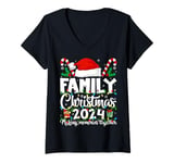 Womens Family Christmas 2024 Matching Squad Santa Women Men Kids V-Neck T-Shirt