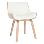 Chaise design blanc et bois clair RUBBENS