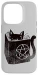 Coque pour iPhone 14 Pro SataniCat Pentagramme Chat Satan Demon Necronomicon Lover