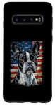 Coque pour Galaxy S10 Drapeau américain Boston Terrier