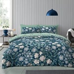 Super Dreamer Blossom Complete Bed Set - 3 Piece Reversible Flower Bedding Set - Poly Cotton Duvet Cover With Fitted Sheet and Pillowcases - Quilt Cover Single