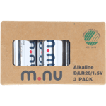 M.nu Alkaliska batterier D/LR20, 1,5V 3-pack | 3 pcs