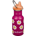 Klean Kanteen Kid Classic Narrow Sippy vattenflaska med pip 355 ml, happy flowers