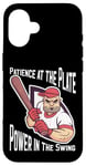 iPhone 16 Patience at the Plate Power in the Swing Baseball Player Case